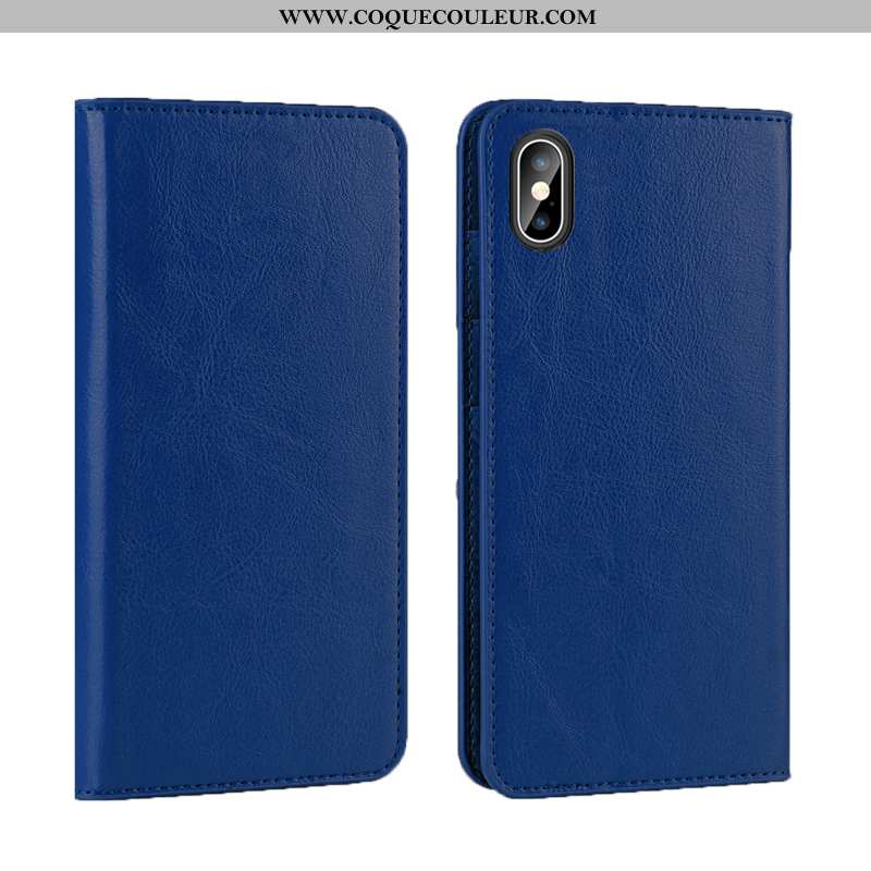 Coque iPhone Xs Protection Qualité Tout Compris, Housse iPhone Xs Luxe Téléphone Portable Bleu Foncé