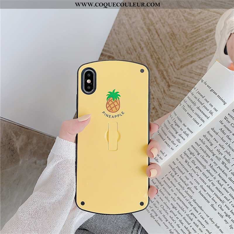 Coque iPhone Xs Créatif Rose Étui, Housse iPhone Xs Fluide Doux Support