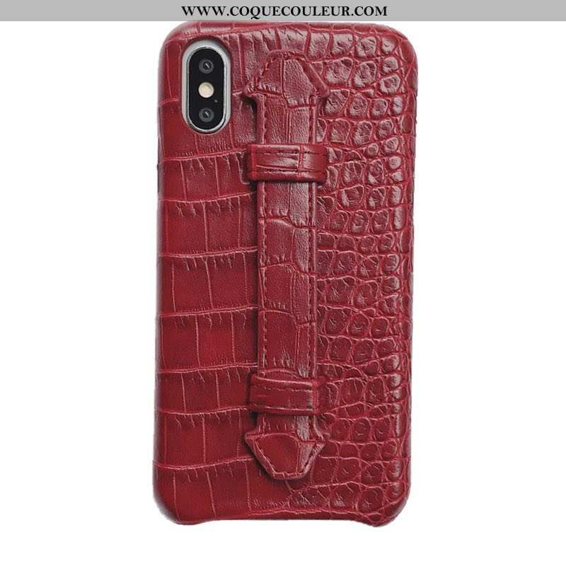 Étui iPhone Xs Cuir Rouge Luxe, Coque iPhone Xs Luxe Légère