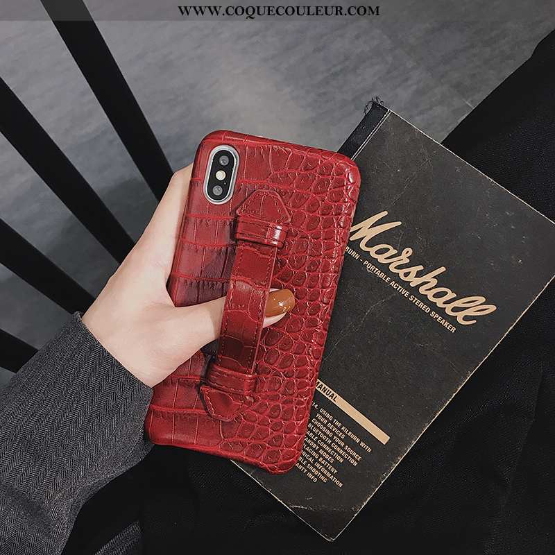 Étui iPhone Xs Cuir Rouge Luxe, Coque iPhone Xs Luxe Légère