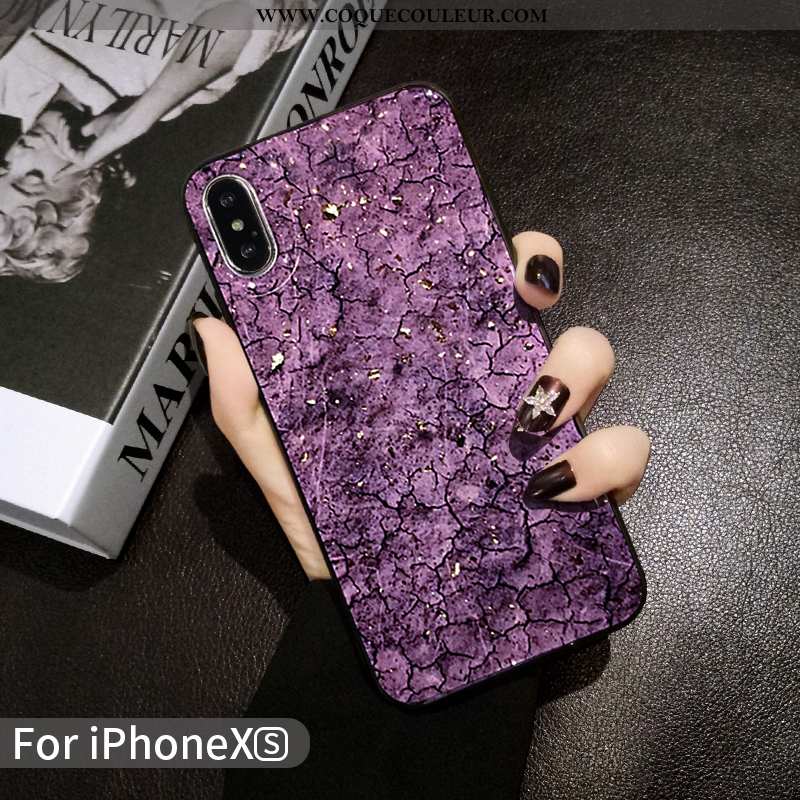 Coque iPhone Xs Créatif Luxe Coque, Housse iPhone Xs Tendance Tout Compris Violet