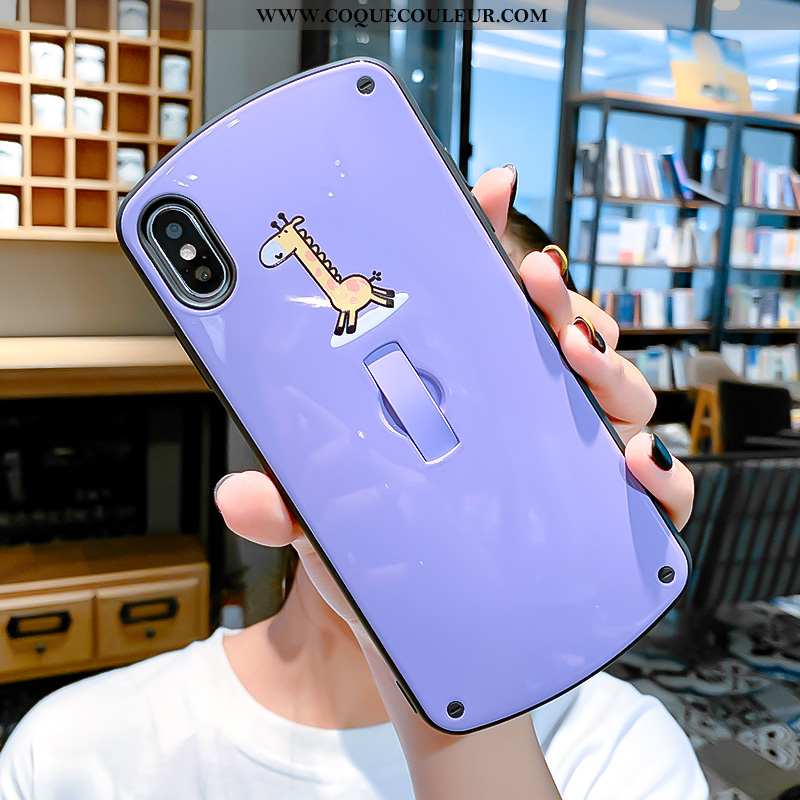 Coque iPhone Xs Dessin Animé Violet Personnalité, Housse iPhone Xs Charmant