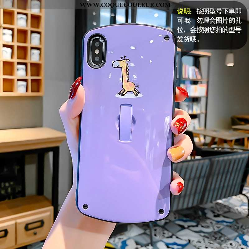 Coque iPhone Xs Dessin Animé Violet Personnalité, Housse iPhone Xs Charmant