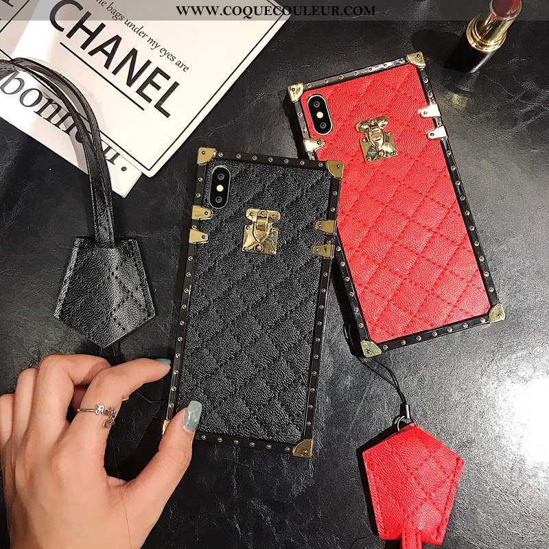 Housse iPhone Xs Luxe Téléphone Portable Tout Compris, Étui iPhone Xs Ornements Suspendus Coque Roug