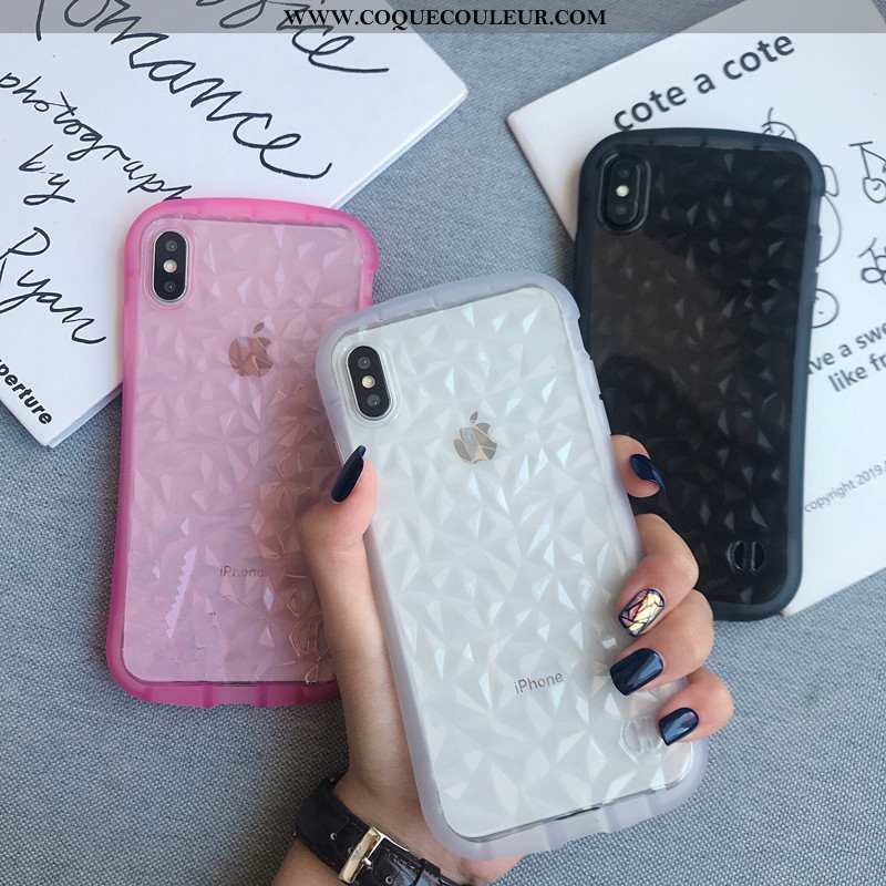 Housse iPhone Xs Créatif Coque Silicone, Étui iPhone Xs Fluide Doux Blanche