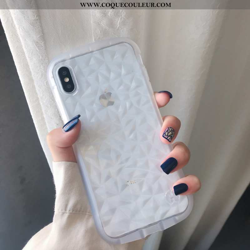 Housse iPhone Xs Créatif Coque Silicone, Étui iPhone Xs Fluide Doux Blanche