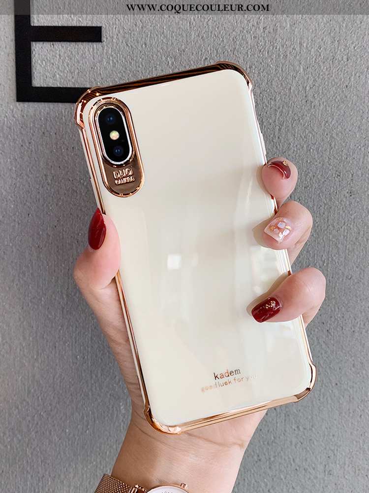 Coque iPhone Xs Tendance Tout Compris Net Rouge, Housse iPhone Xs Silicone Créatif Blanche