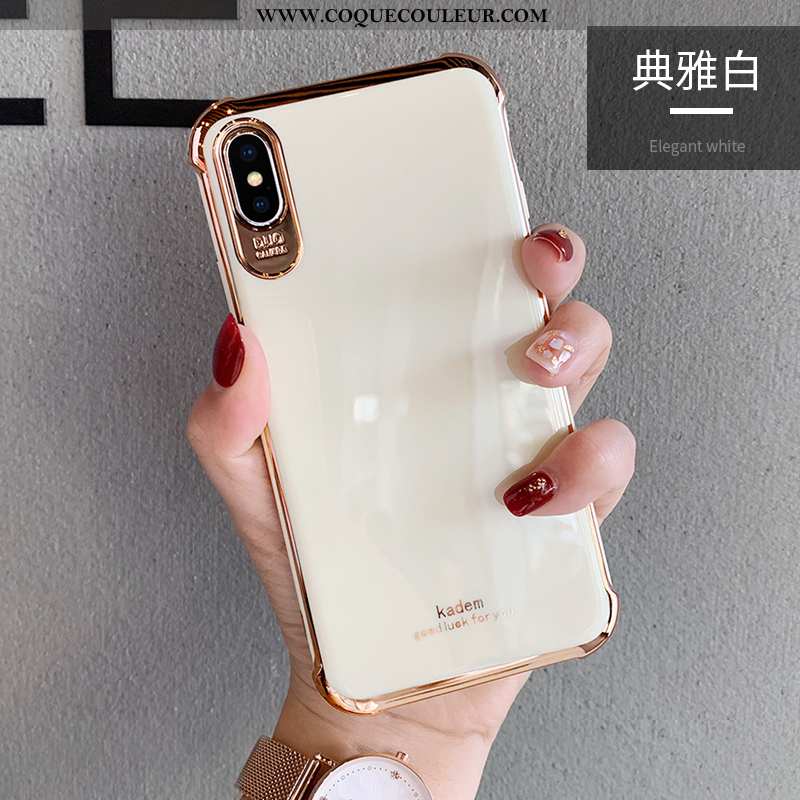 Coque iPhone Xs Tendance Tout Compris Net Rouge, Housse iPhone Xs Silicone Créatif Blanche