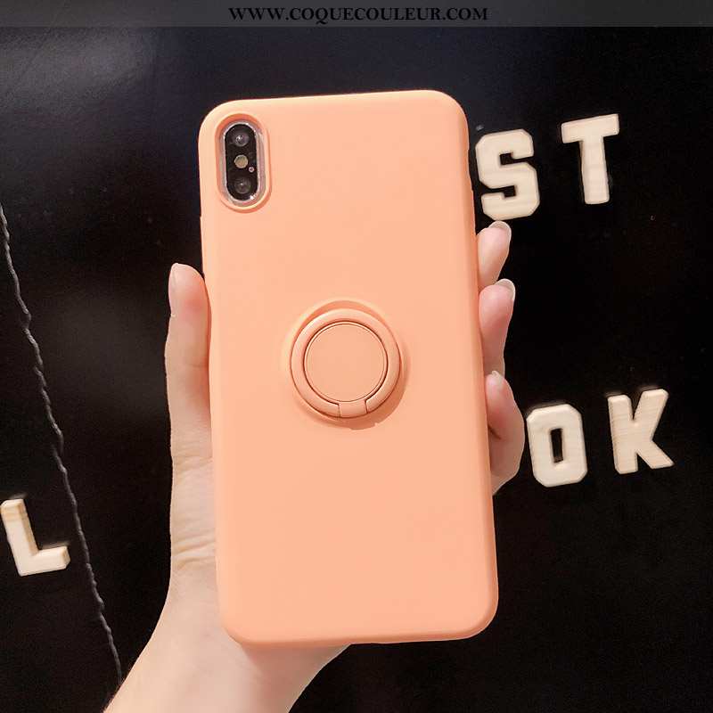 Étui iPhone Xs Silicone Simple Fluide Doux, Coque iPhone Xs Créatif Tendance Rose