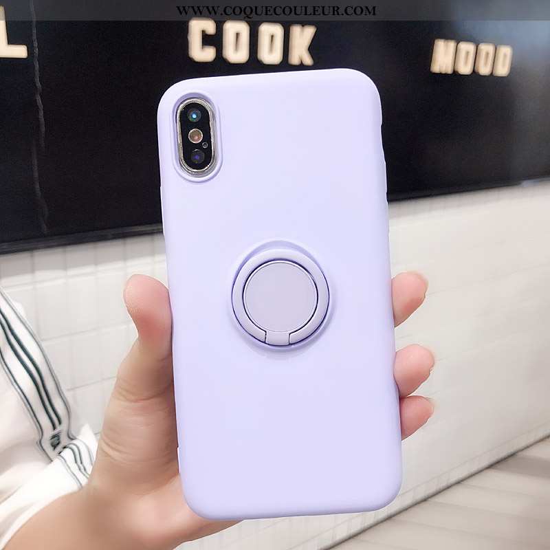 Étui iPhone Xs Silicone Simple Fluide Doux, Coque iPhone Xs Créatif Tendance Rose