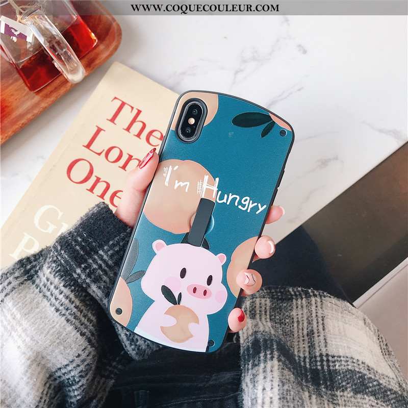 Coque iPhone Xs Tendance Une Agrafe Arc, Housse iPhone Xs Dessin Animé Nouveau Bleu