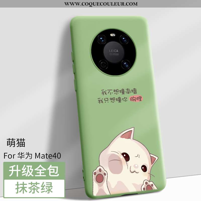 Étui Huawei Mate 40 Fluide Doux Noir Tout Compris, Coque Huawei Mate 40 Dessin Animé Téléphone Porta