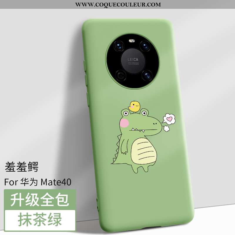 Étui Huawei Mate 40 Fluide Doux Noir Tout Compris, Coque Huawei Mate 40 Dessin Animé Téléphone Porta