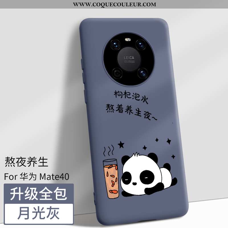 Étui Huawei Mate 40 Fluide Doux Noir Tout Compris, Coque Huawei Mate 40 Dessin Animé Téléphone Porta