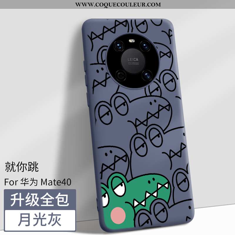 Étui Huawei Mate 40 Fluide Doux Noir Tout Compris, Coque Huawei Mate 40 Dessin Animé Téléphone Porta