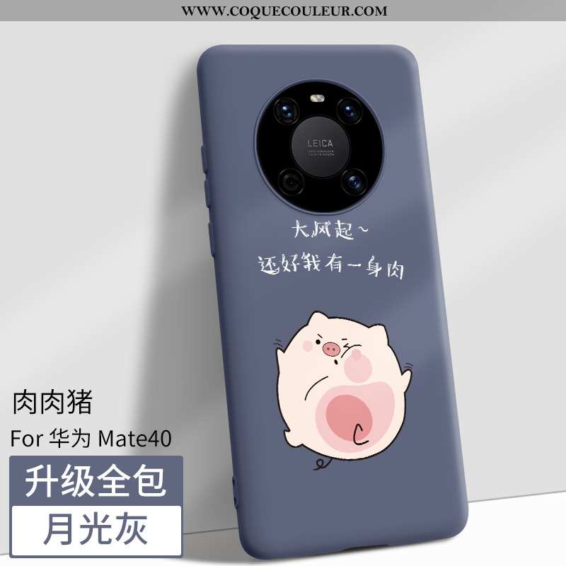 Étui Huawei Mate 40 Fluide Doux Noir Tout Compris, Coque Huawei Mate 40 Dessin Animé Téléphone Porta