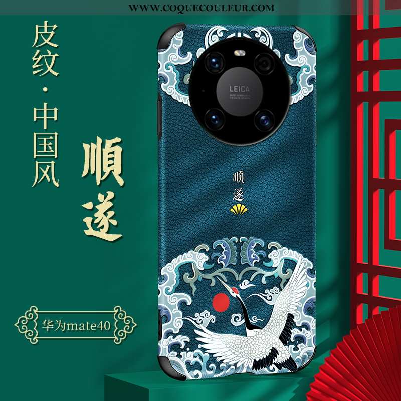 Étui Huawei Mate 40 Protection Style Chinois Tendance, Coque Huawei Mate 40 Personnalité Légère Noir