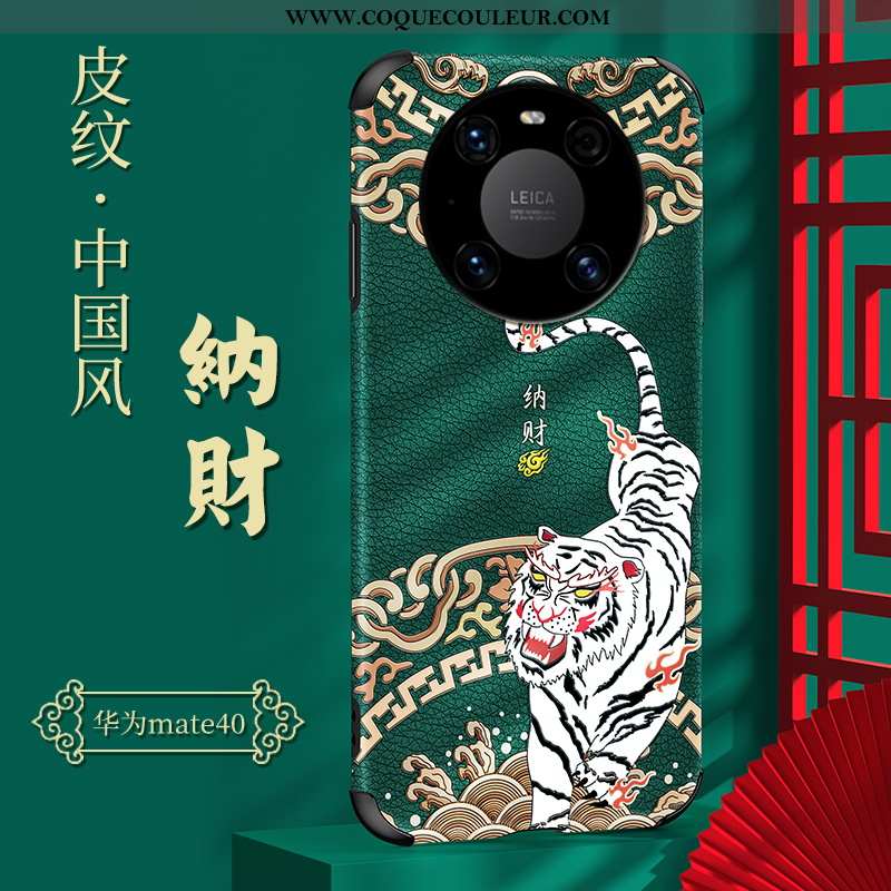 Étui Huawei Mate 40 Protection Style Chinois Tendance, Coque Huawei Mate 40 Personnalité Légère Noir