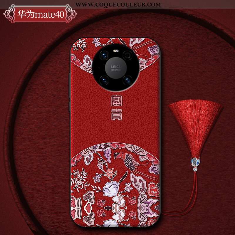 Coque Huawei Mate 40 Personnalité Incassable Mode, Housse Huawei Mate 40 Créatif Style Chinois Viole