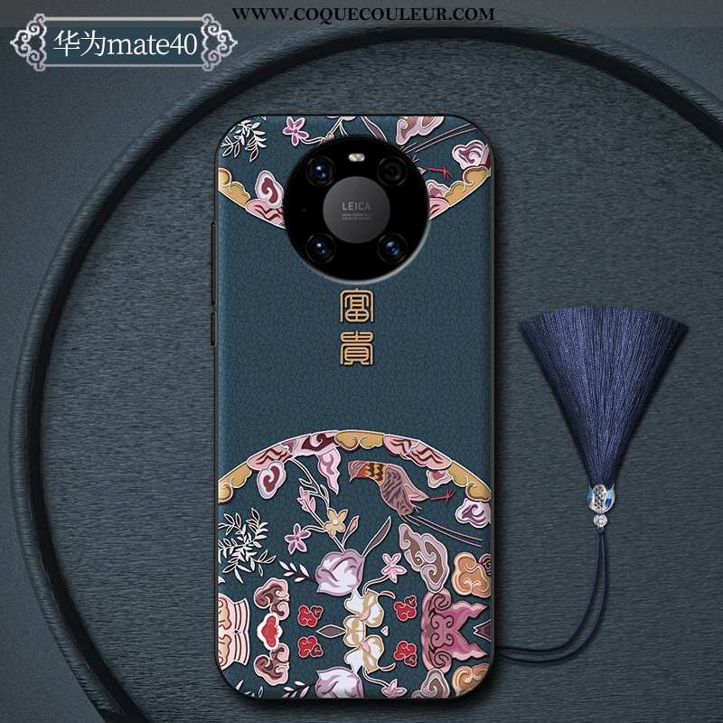 Coque Huawei Mate 40 Personnalité Incassable Mode, Housse Huawei Mate 40 Créatif Style Chinois Viole