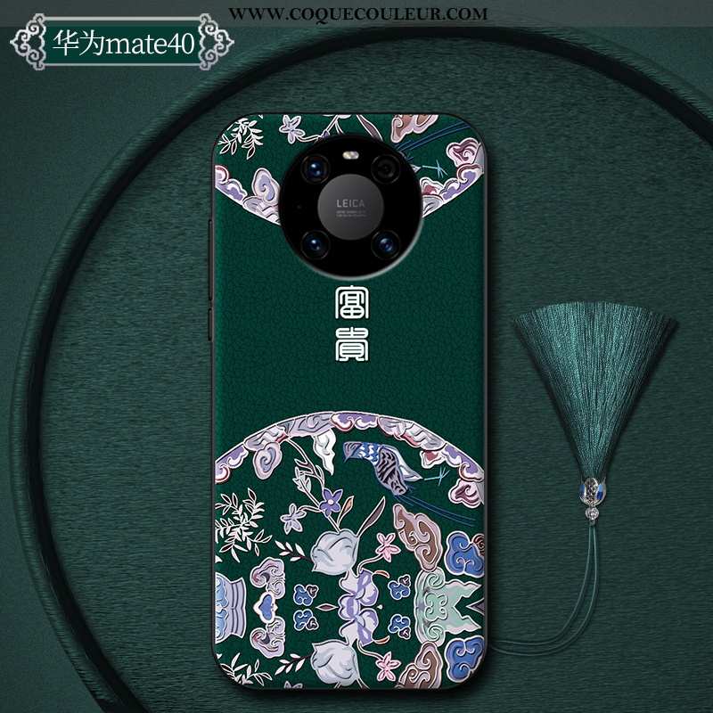 Coque Huawei Mate 40 Personnalité Incassable Mode, Housse Huawei Mate 40 Créatif Style Chinois Viole