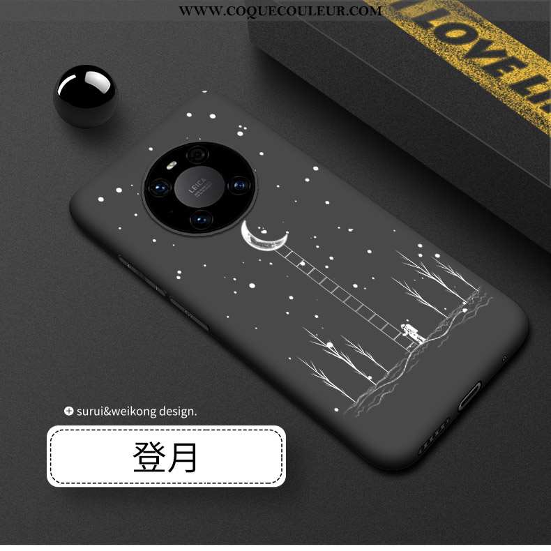 Coque Huawei Mate 40 Protection Incassable Noir, Housse Huawei Mate 40 Délavé En Daim Luxe Noir