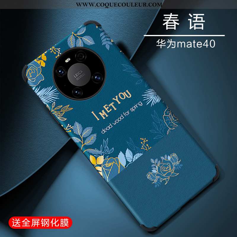 Étui Huawei Mate 40 Délavé En Daim Bleu Tendance, Coque Huawei Mate 40 Personnalité