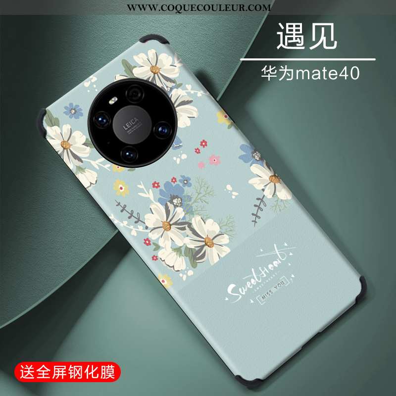 Étui Huawei Mate 40 Délavé En Daim Bleu Tendance, Coque Huawei Mate 40 Personnalité