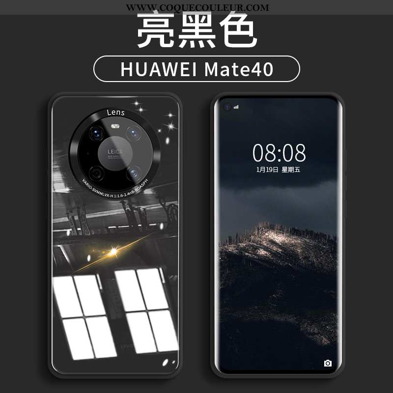 Housse Huawei Mate 40 Créatif Silicone Bleu, Étui Huawei Mate 40 Tendance Téléphone Portable Bleu