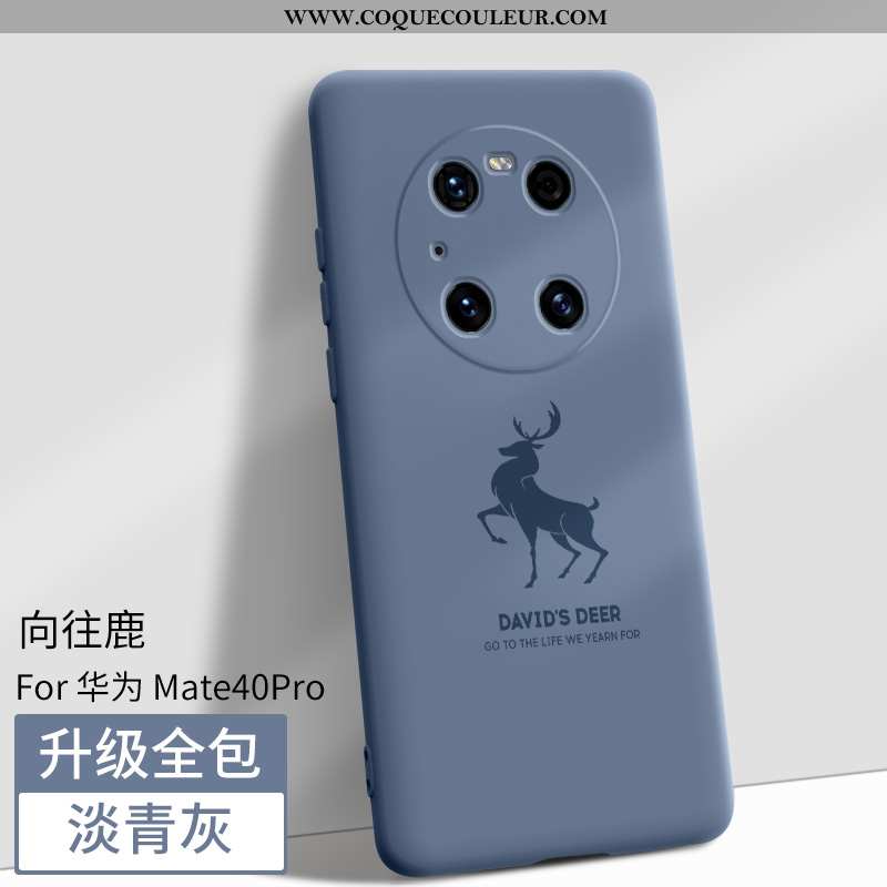 Housse Huawei Mate 40 Pro Protection Magnétisme Bleu, Étui Huawei Mate 40 Pro Silicone Bleu