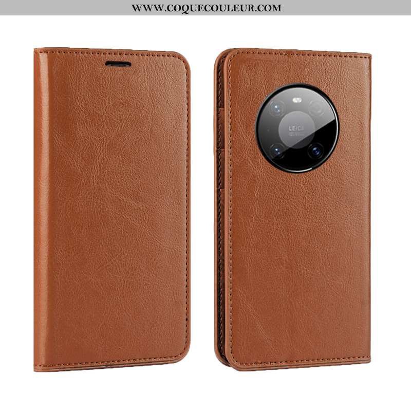 Étui Huawei Mate 40 Pro Luxe Cuir Étui, Coque Huawei Mate 40 Pro Cuir Véritable Qualité Bleu