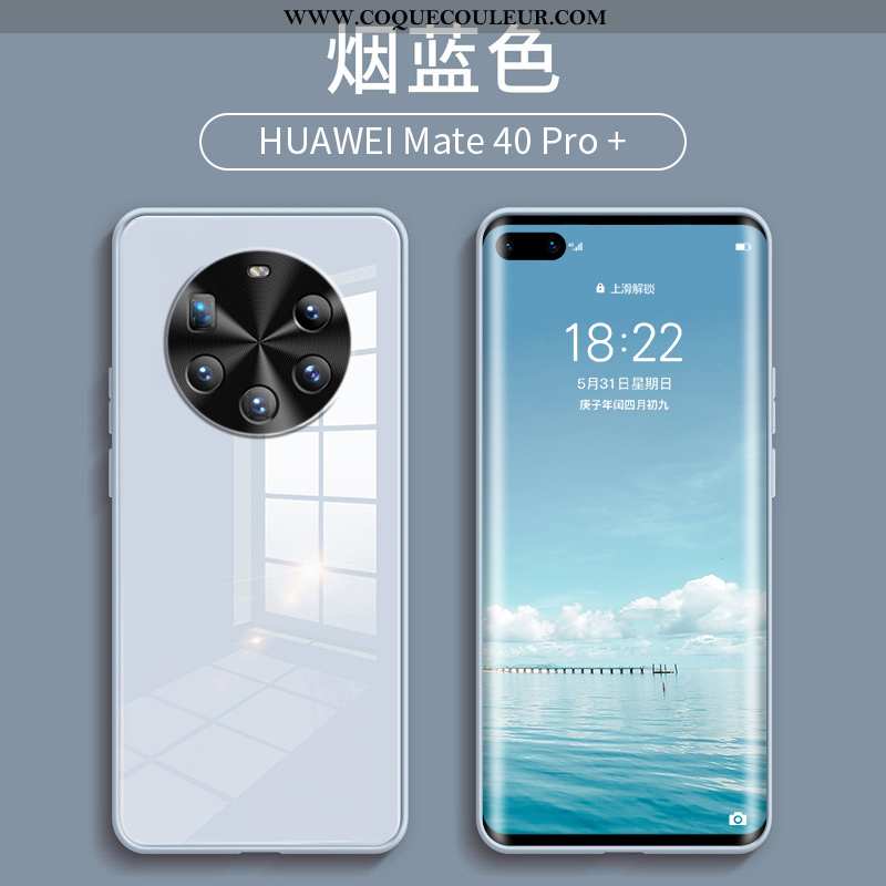 Coque Huawei Mate 40 Pro+ Personnalité Étui, Housse Huawei Mate 40 Pro+ Créatif Silicone Bleu