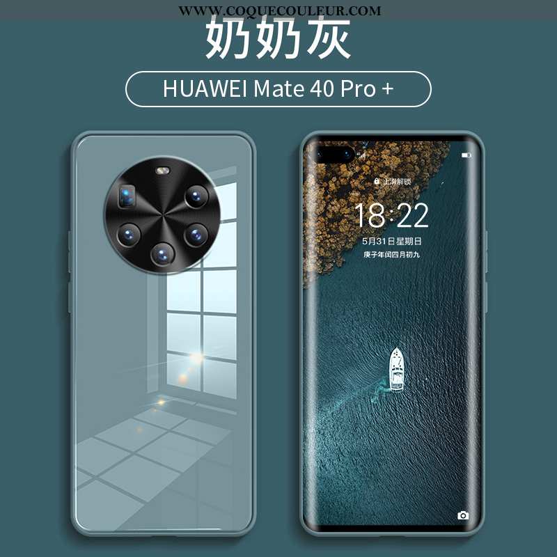 Coque Huawei Mate 40 Pro+ Personnalité Étui, Housse Huawei Mate 40 Pro+ Créatif Silicone Bleu