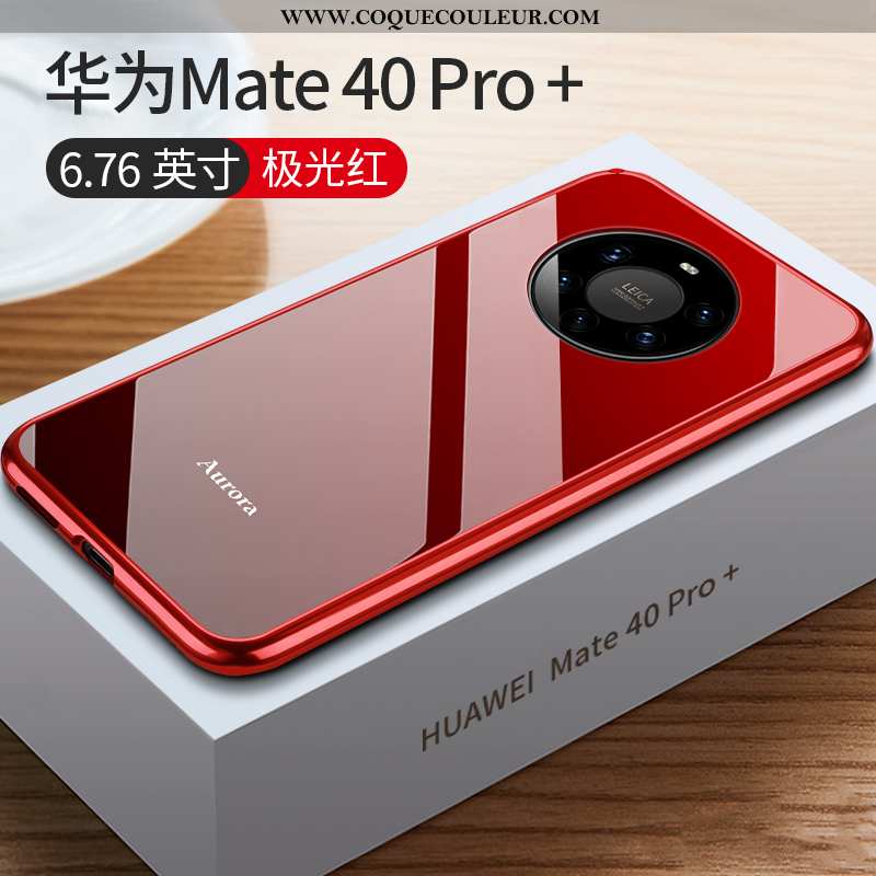 Housse Huawei Mate 40 Pro+ Légère Tendance Ultra, Étui Huawei Mate 40 Pro+ Protection Verre Rouge