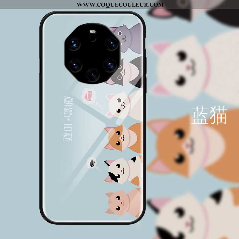 Housse Huawei Mate 40 Rs Dessin Animé Frais Protection, Étui Huawei Mate 40 Rs Tendance Chat Rose