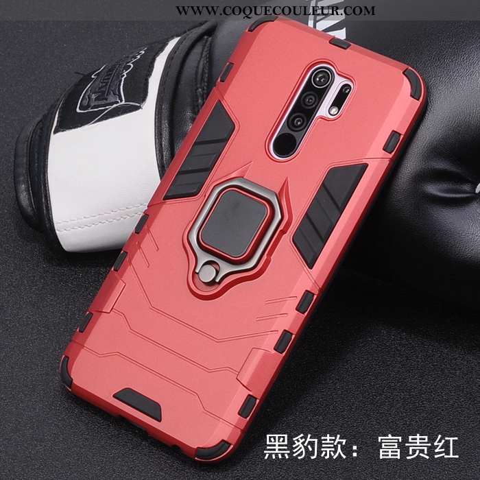 Coque Xiaomi Redmi 9 Protection Incassable Support, Housse Xiaomi Redmi 9 Délavé En Daim Noir