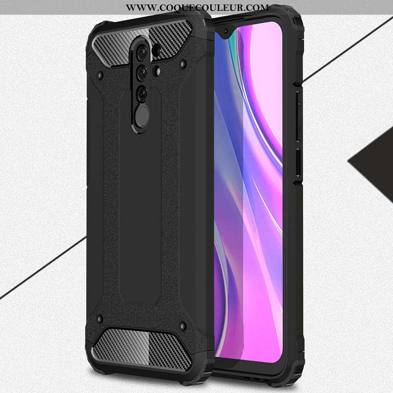 Étui Xiaomi Redmi 9 Délavé En Daim Bordure Noir, Coque Xiaomi Redmi 9 Fluide Doux Rouge Argent