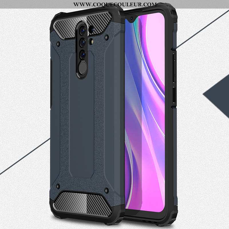 Étui Xiaomi Redmi 9 Délavé En Daim Bordure Noir, Coque Xiaomi Redmi 9 Fluide Doux Rouge Argent