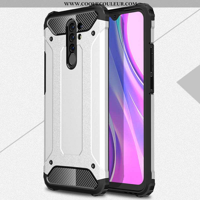 Étui Xiaomi Redmi 9 Délavé En Daim Bordure Noir, Coque Xiaomi Redmi 9 Fluide Doux Rouge Argent