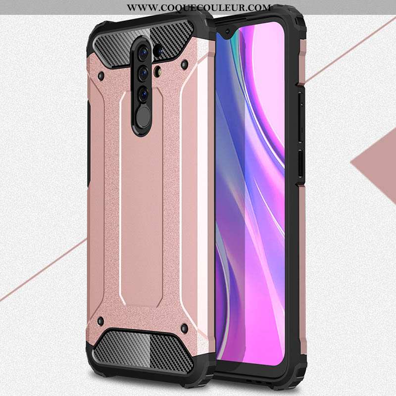 Étui Xiaomi Redmi 9 Délavé En Daim Bordure Noir, Coque Xiaomi Redmi 9 Fluide Doux Rouge Argent