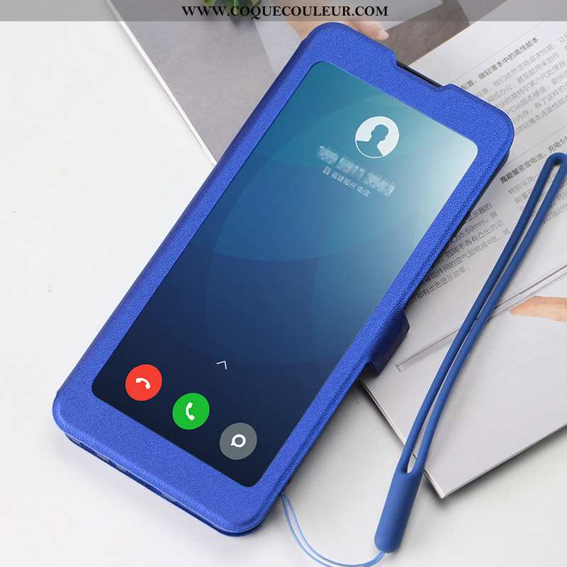 Étui Xiaomi Redmi 9 Protection Téléphone Portable Clamshell, Coque Xiaomi Redmi 9 Cuir Rouge Bleu