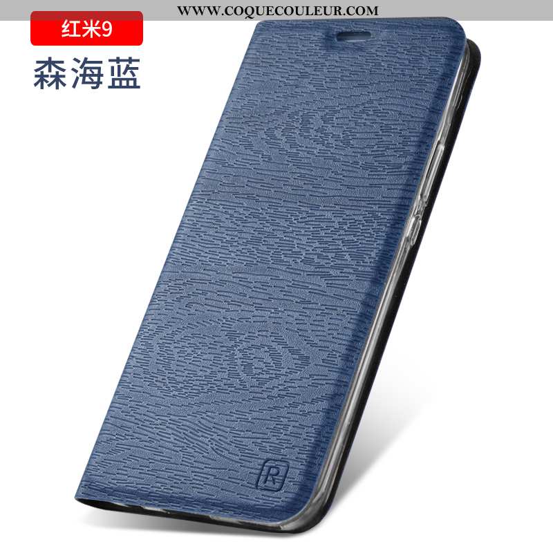 Étui Xiaomi Redmi 9 Cuir Petit Silicone, Coque Xiaomi Redmi 9 Fluide Doux Bleu Marin Bleu Foncé