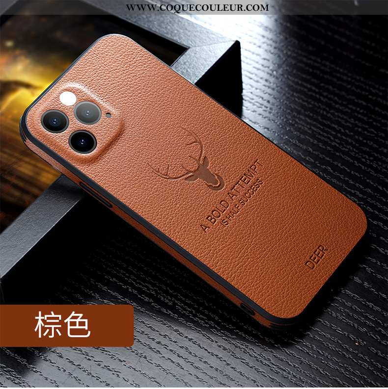 Étui iPhone 12 Pro Max Cuir Véritable Fluide Doux Amoureux, Coque iPhone 12 Pro Max Ultra Elk Orange