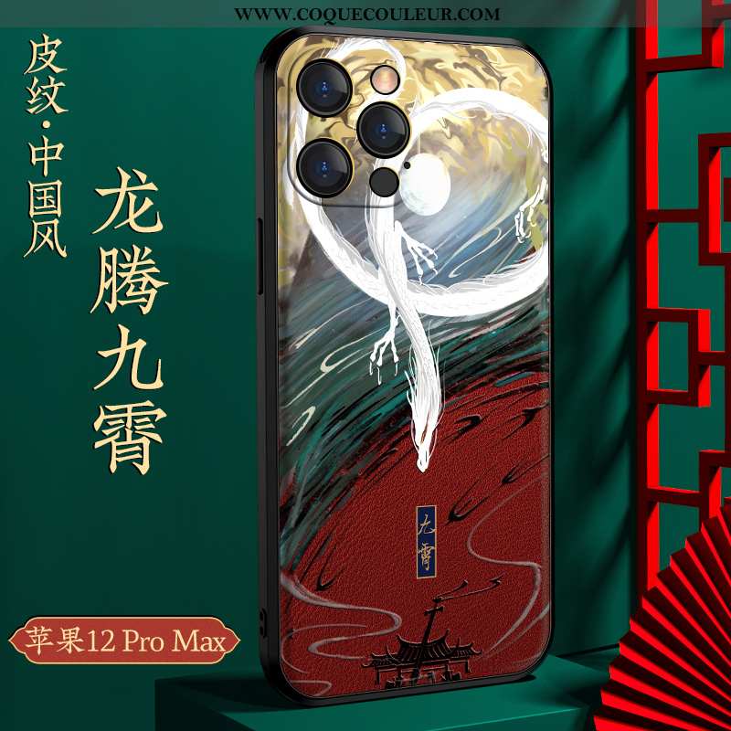 Housse iPhone 12 Pro Max Créatif Rouge Style Chinois, Étui iPhone 12 Pro Max Personnalité Coque