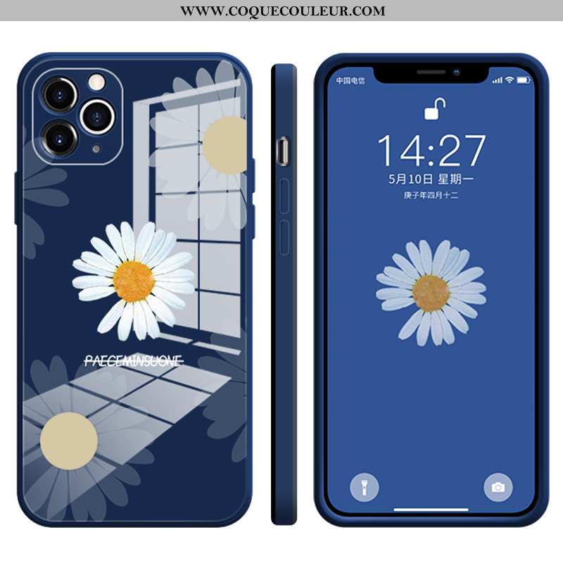 Housse iPhone 12 Pro Max Tendance Verre Coque, Étui iPhone 12 Pro Max Légère Ultra Bleu