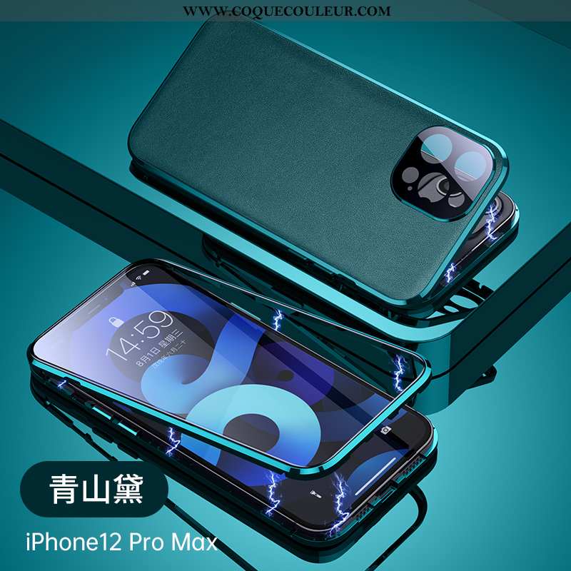 Coque iPhone 12 Pro Max Protection Légère Nouveau, Housse iPhone 12 Pro Max Métal Bleu