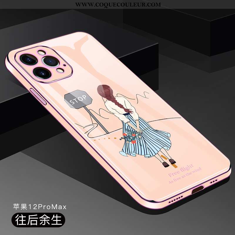 Housse iPhone 12 Pro Max Protection Incassable Tout Compris, Étui iPhone 12 Pro Max Transparent Rose