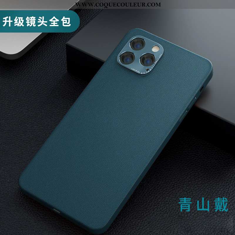 Housse iPhone 12 Pro Max Cuir Étui Tout Compris, iPhone 12 Pro Max Silicone Coque Verte