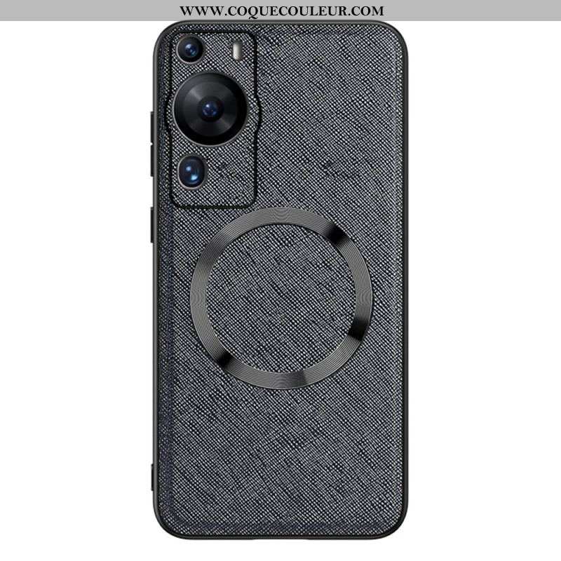 Coque Huawei P60 Pro Simili Cuir Compatible Magsafe