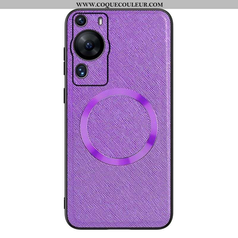 Coque Huawei P60 Pro Simili Cuir Compatible Magsafe